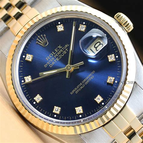 Rolex Mens Rolex Datejust 16234 Factory Diamond Dial 18k